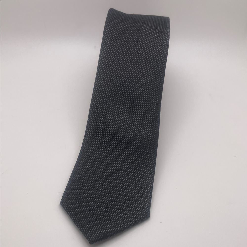 Nordstrom Textured Black Skinny Silk Tie